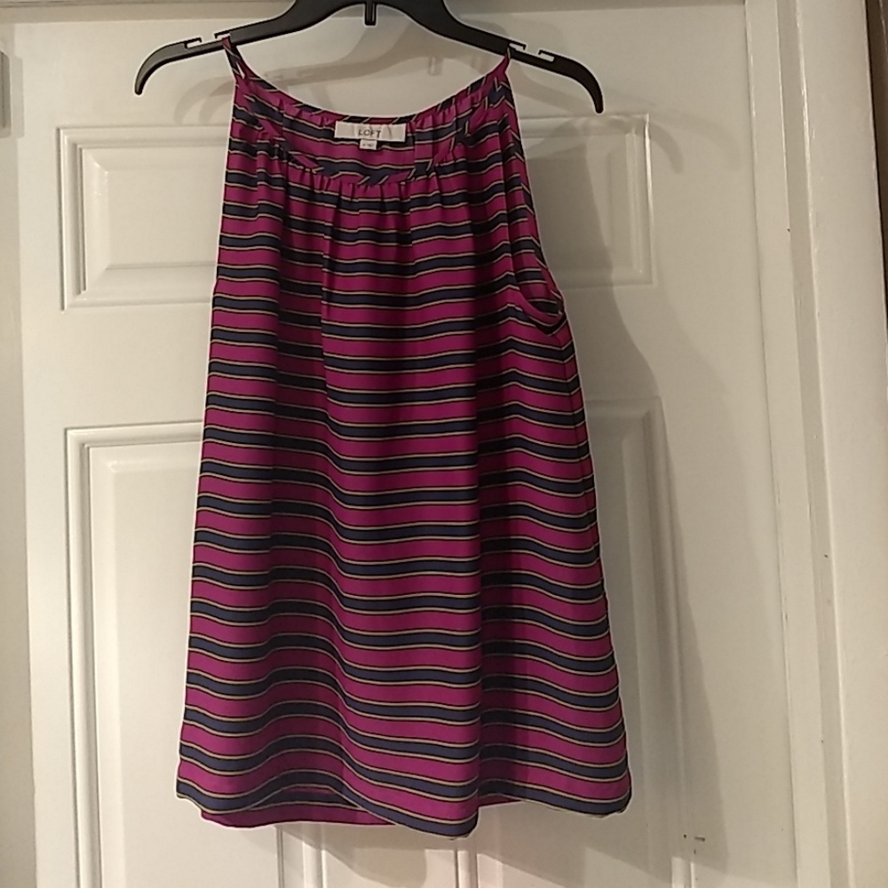 Loft Size M, Silky Spaghetti Strap Top, Fuschia &